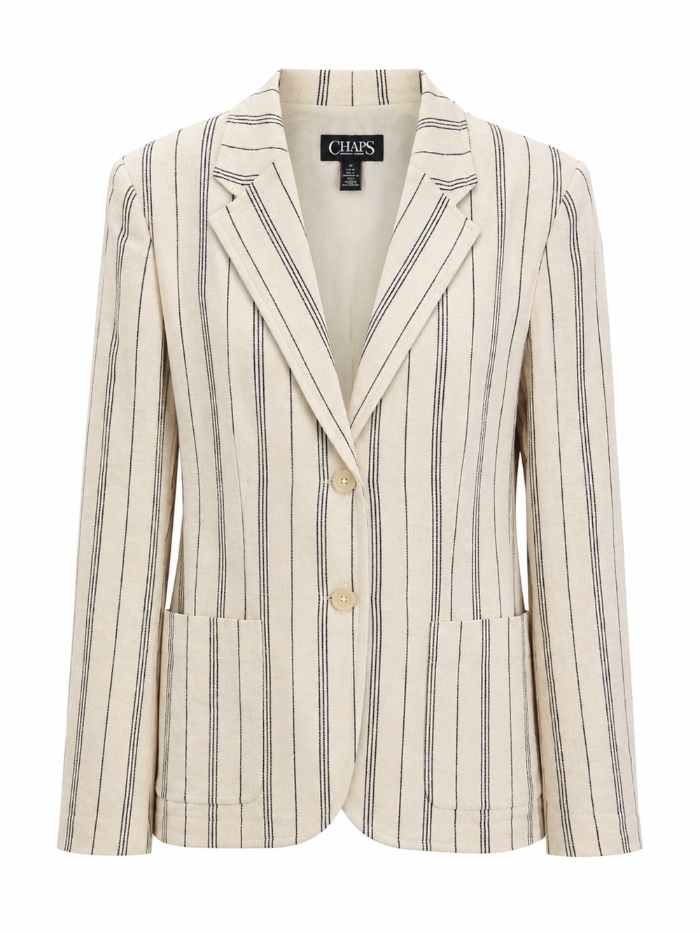 CHAPS Women's Cream Striped Blazer Size 12
